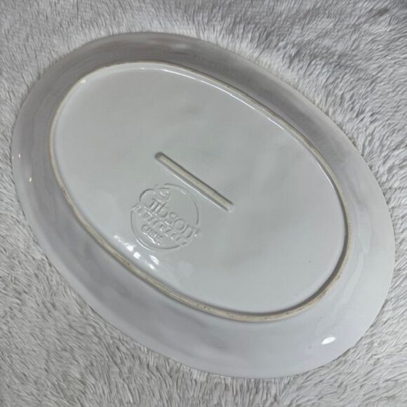 Vintage Gibson Housewares 18 3/8" Ivory Premium Ceramic Oval Turkey Platter - Picture 10 of 12